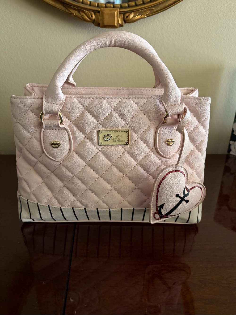 Betsey Johnson Pink Quilted Satchel Nwot